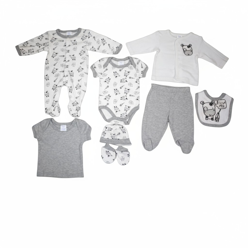 KIT BEBE 8PCS MOTIF MIXTE