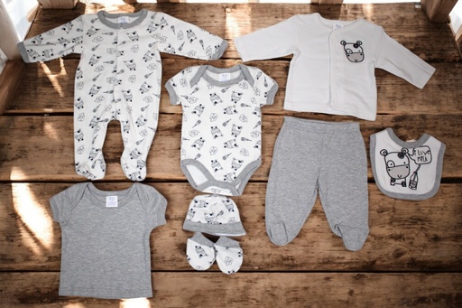 KIT BEBE 8PCS MOTIF MIXTE